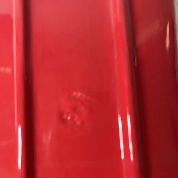 Candy Dish Made in Italy Rectangle Christmas Tree Pattern Red Bright Stars READ - Picture 3 of 10